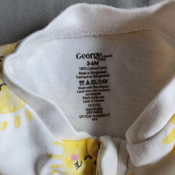 Sunshine 3-6 Month Baby Footie Sleeper - Picture 2 of 3